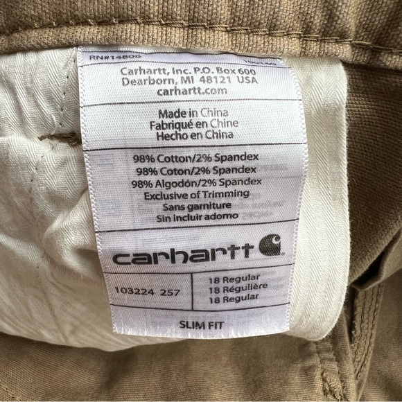 Carhartt Yukon Slim Fit Skinny Crawford Pants 18 NWT - Picture 8 of 16